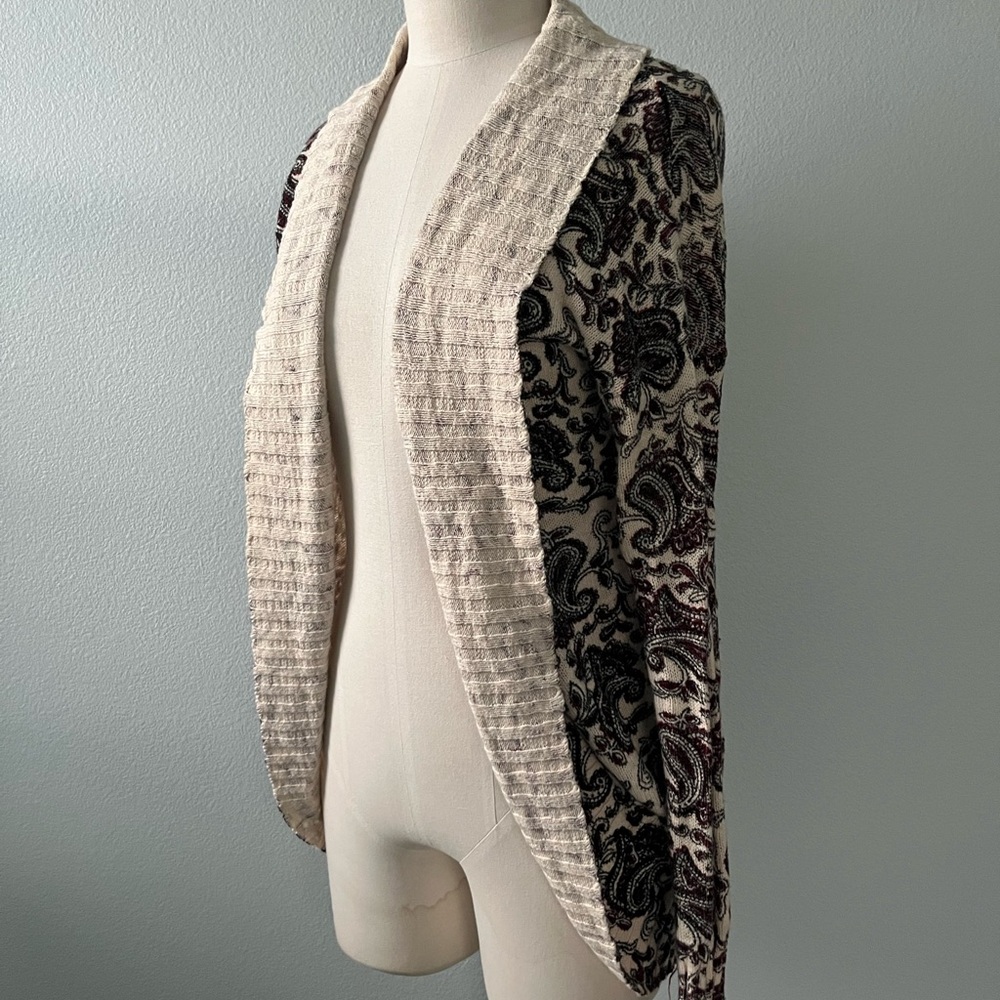 Element Cream and Black Patterned Shrug